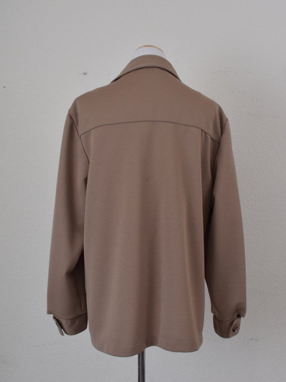 Vintage 70s Brown Polyester Disco Jacket size 46 - image 4