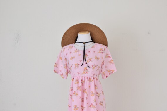 Vintage 70s Handmade Floral Polyester Dress - image 10