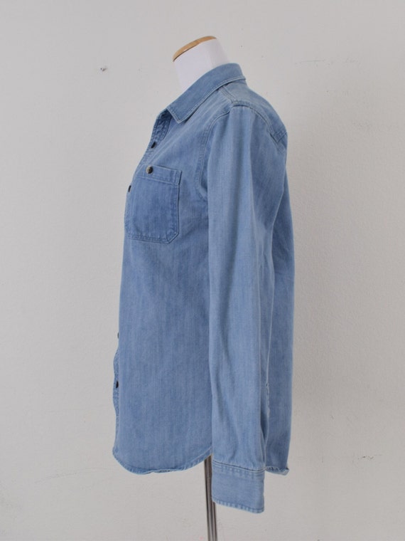 Vintage 90s Menswear Denim Shirt Shacket by Moder… - image 3