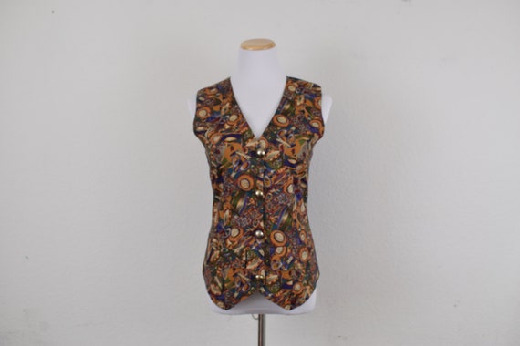 Vintage Colorful Rayon Vest - image 2