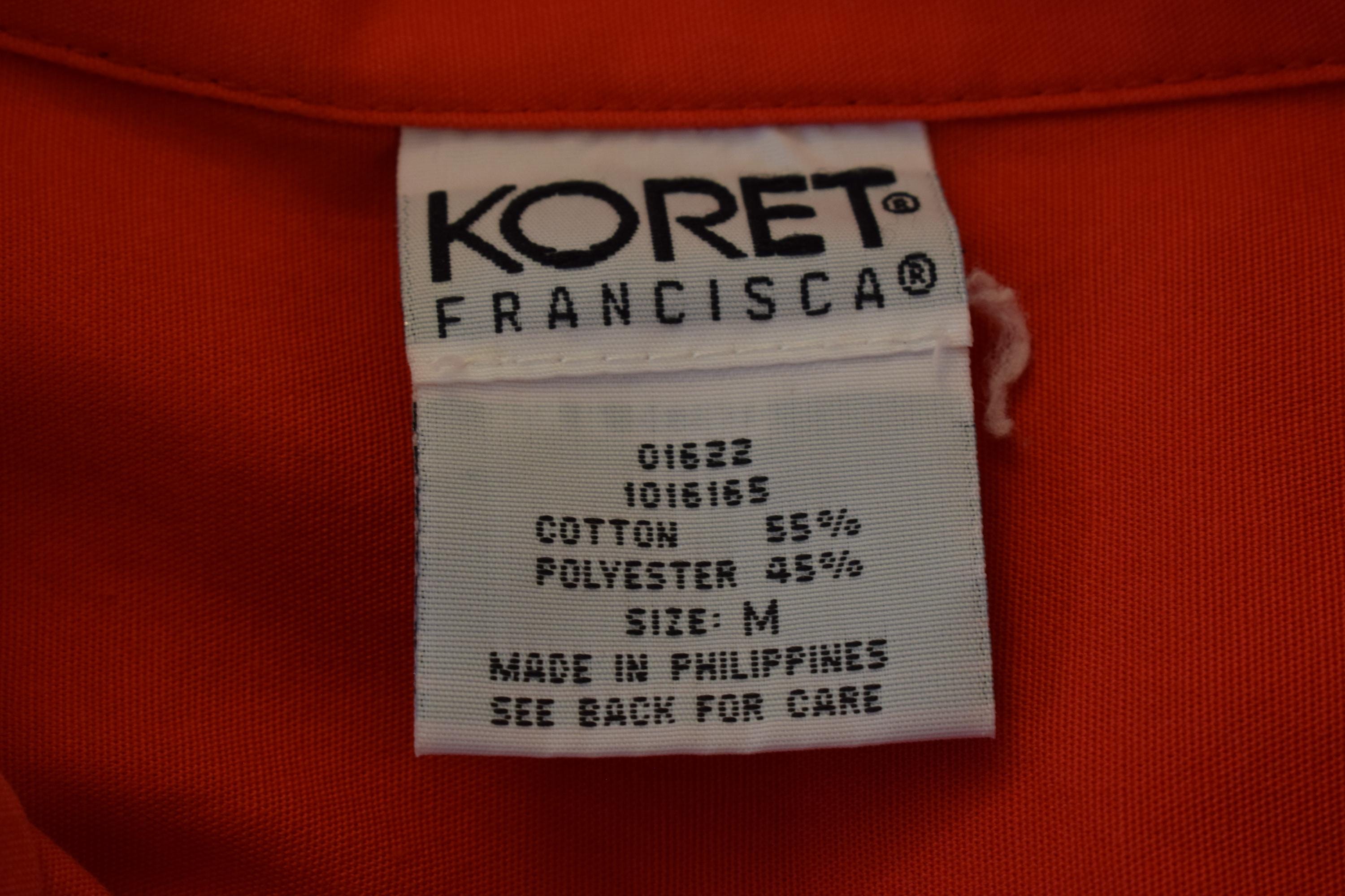 Vintage 90s Koret Francisca Lightweight Cotton/poly Full-zip 