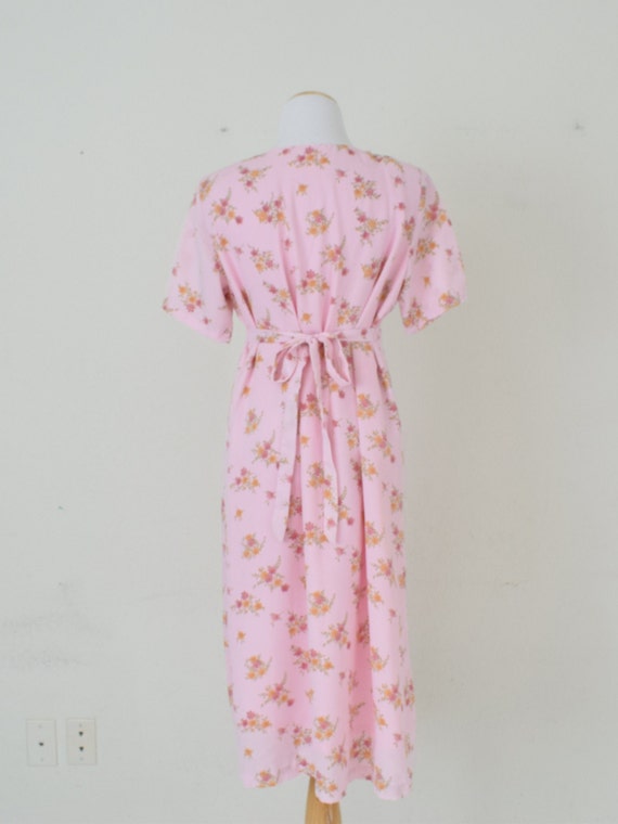 Vintage 70s Handmade Floral Polyester Dress - image 2
