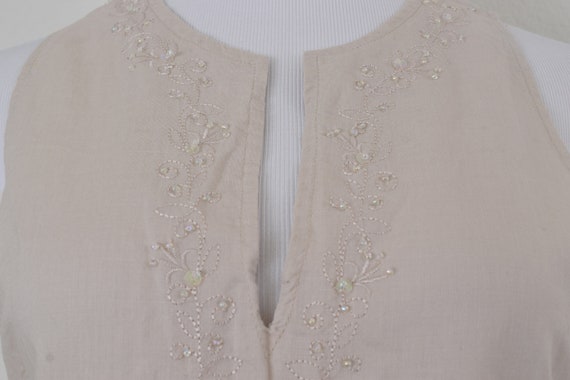 Vintage Linen/Cotton Embroidered Tunic Blouse - image 8