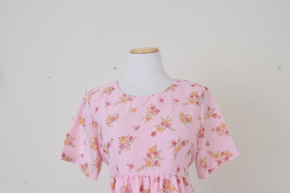Vintage 70s Handmade Floral Polyester Dress - image 7