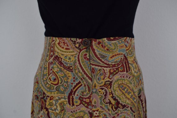 Vintage 90s Rayon Paisley Draped Midi Skirt size … - image 8