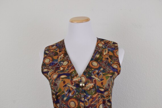 Vintage Colorful Rayon Vest - image 5