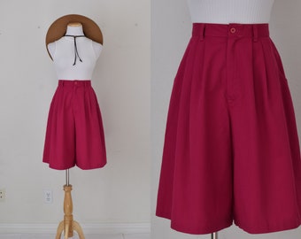 Vintage 90s Hot Pink Culotte Shorts size 14