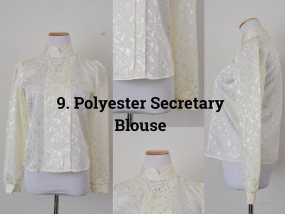 Vintage Blouses, Secretary Blouses, Polyester Blo… - image 9