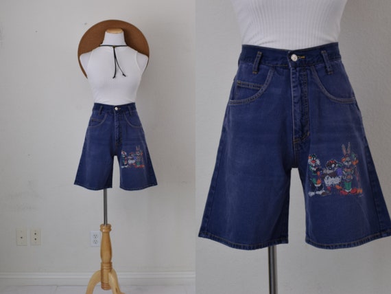 Vintage 90s High Waist Blue Denim Shorts by Jerry… - image 1