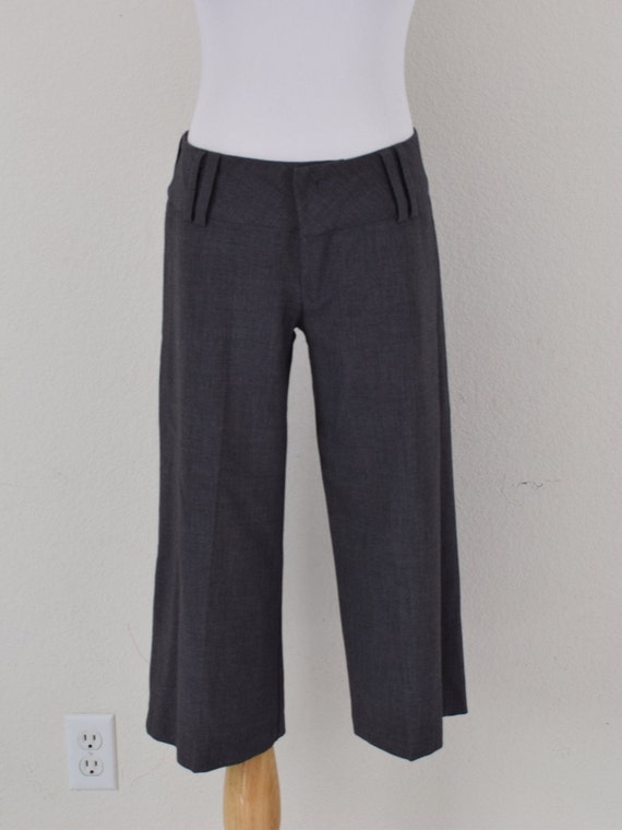 Vintage 90s Low Waist Gray Gaucho Pants size 9 | … - image 3