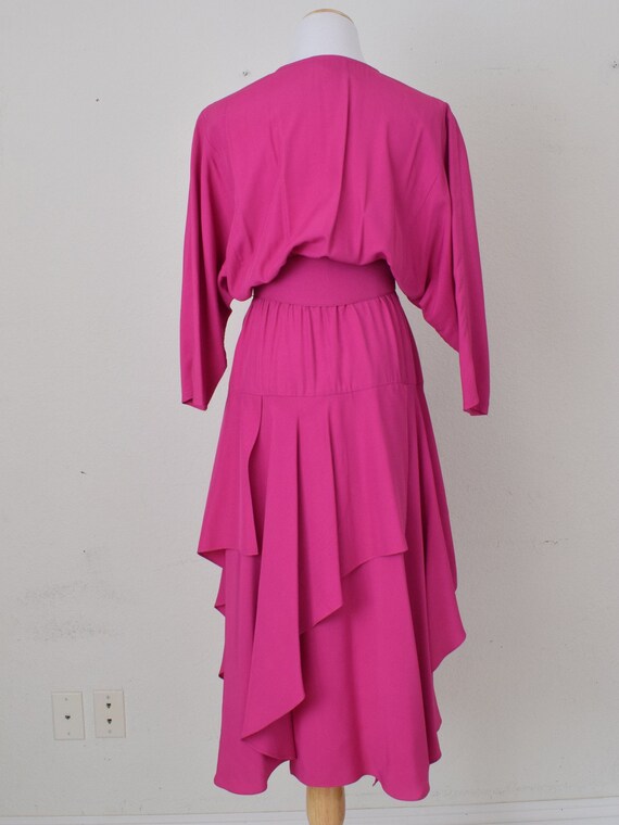 Vintage 80s Hot Pink Dress by PHOEBE - image 8