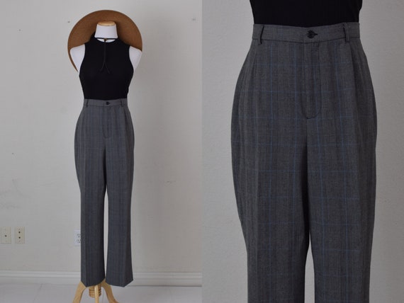 Vintage 90s Plaid High-Rise Trousers | 32 waist - image 1