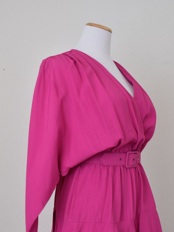 Vintage 80s Hot Pink Dress by PHOEBE - image 9