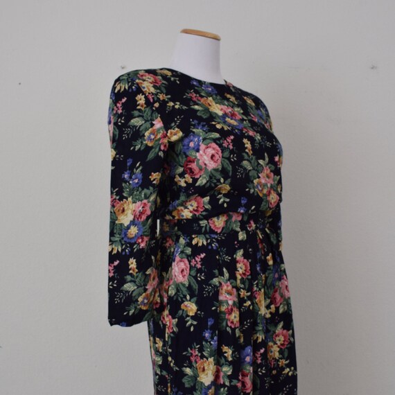 Vintage 90s Floral Rayon Dress size 6 - image 3