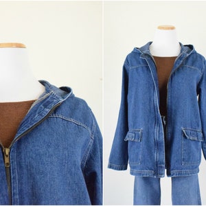 Vintage 80s Blue Denim Chore Jacket | size PL