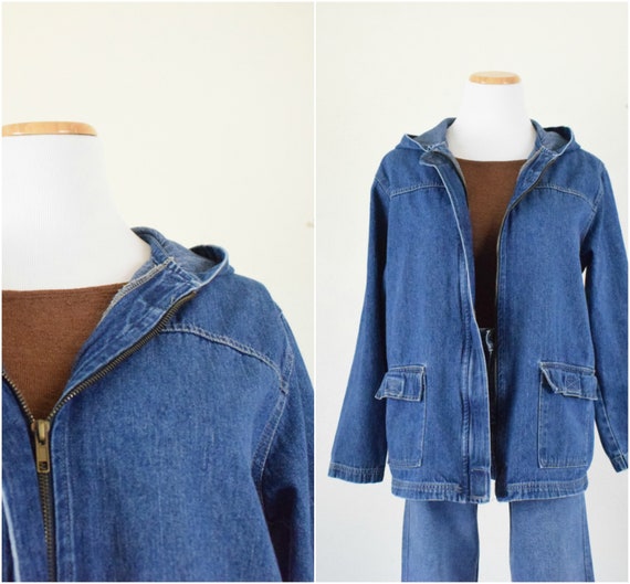 Vintage 80s Blue Denim Chore Jacket | size PL - image 1