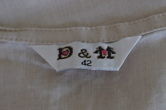 Vintage Linen/Cotton Embroidered Tunic Blouse - image 10