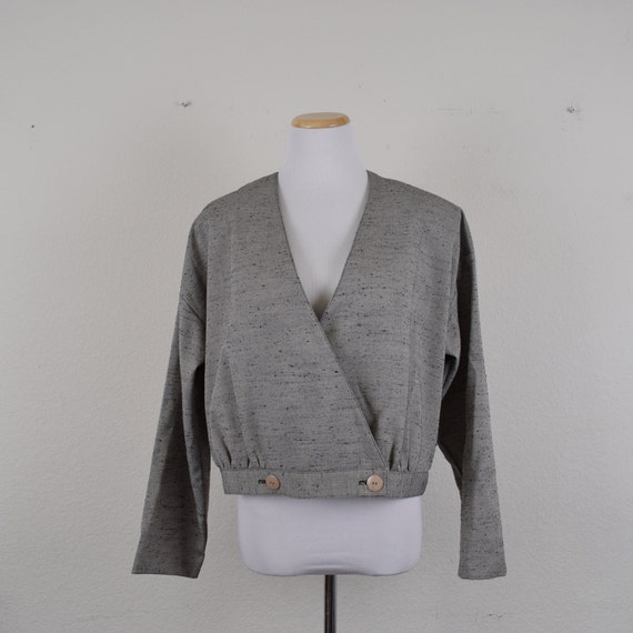 Vintage Polyester-Rayon Gray Jacket/Top - image 2