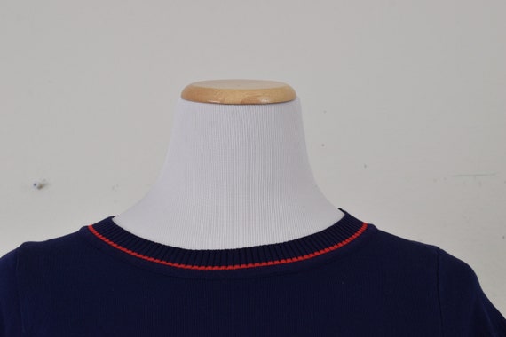 Vintage 90s Navy Acrylic Knit Top - image 7