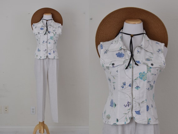 トップス 90s NYJEANS denim vest Vintage 90s NY Jeans Denim Cotton Vest | Size M - Etsy