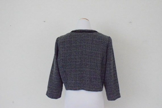 Vintage Micro Plaid Crop Jacket | 80's polyester … - image 4