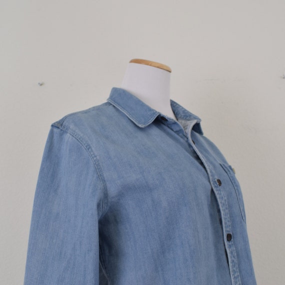 Vintage 90s Menswear Denim Shirt Shacket by Moder… - image 5