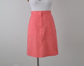 Vintage 90s Salmon High Waisted Skirt size 12 | 28-30 waist
