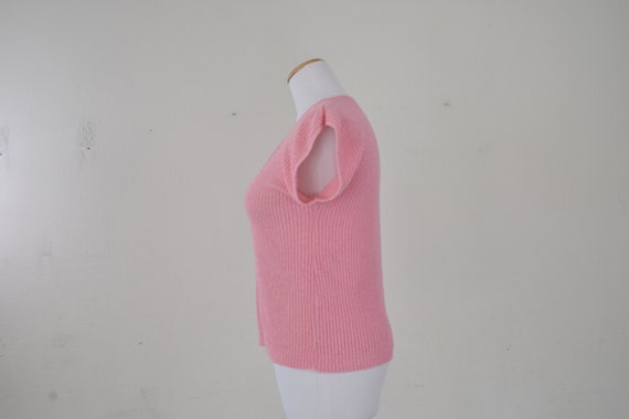 Vintage 80s Bubble Gum Pink Knit Sweater Top - image 3