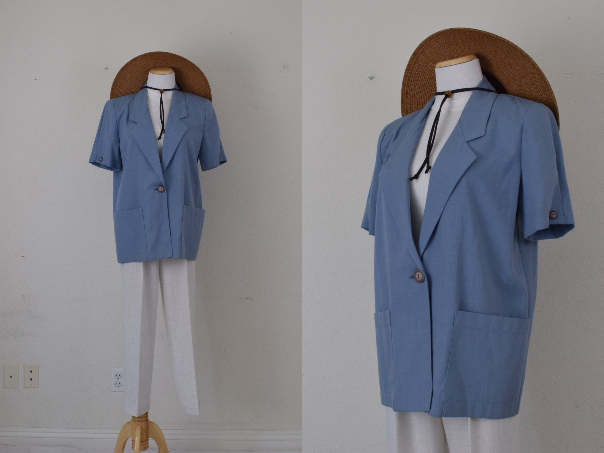 ジャケット・アウター SAG HARBOR 90's blue tailored jacket Sag Harbor Blue Blazers for Women for sale | eBay