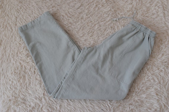 Vintage Sage 80s Drawstring Cotton Pants | 30-34 … - image 7