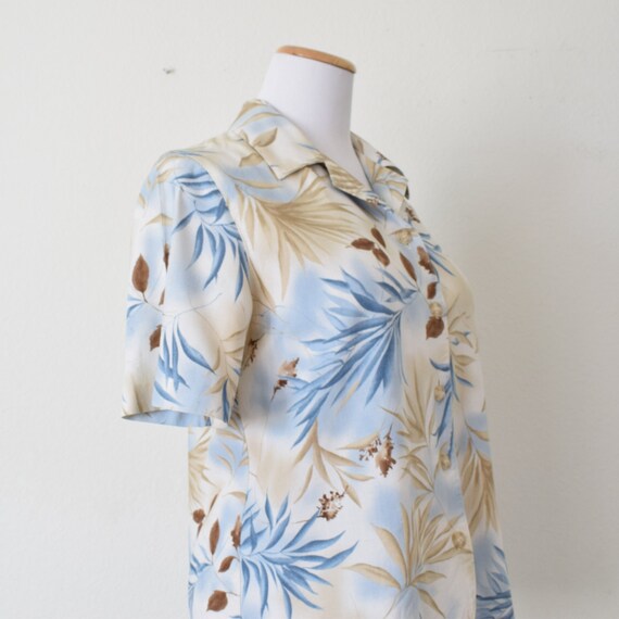 Vintage Floral 90s Button Down Floral Rayon/Linen… - image 5