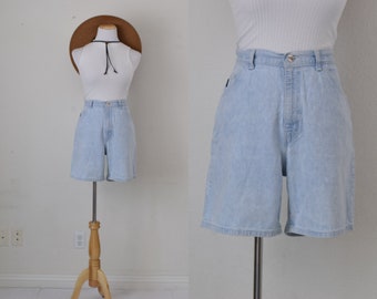 Vintage 90s High Waist Blue Denim Shorts by Chic | 30 waist