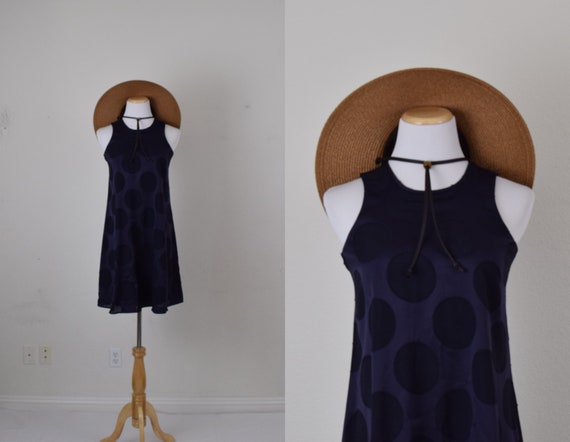 Vintage 90s Tommy Hilfiger A-line Navy Dress - image 1