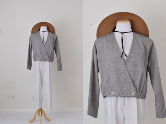 Vintage Polyester-Rayon Gray Jacket/Top - image 1