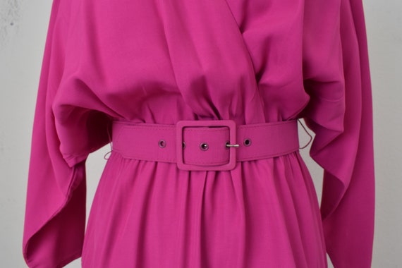 Vintage 80s Hot Pink Dress by PHOEBE - image 5