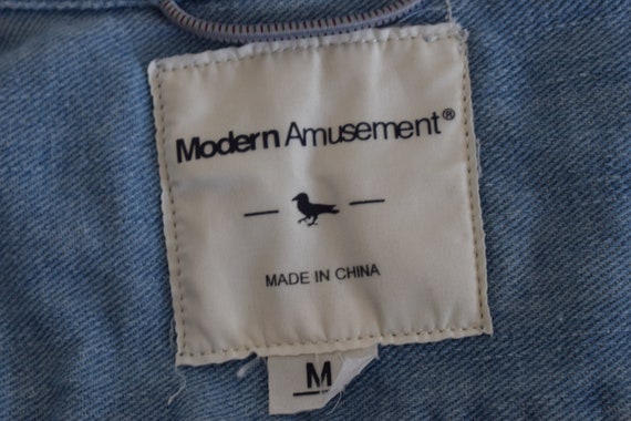 Vintage 90s Menswear Denim Shirt Shacket by Moder… - image 8