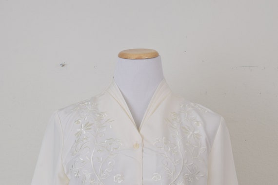 Vintage 90s Embroidered Button Blouse - image 7