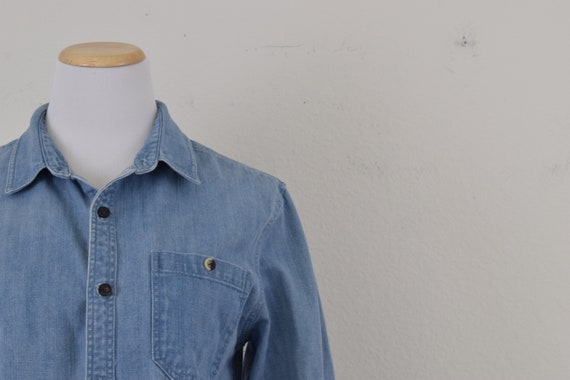 Vintage 90s Menswear Denim Shirt Shacket by Moder… - image 9