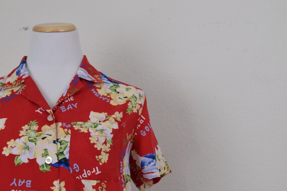 Vintage Floral 90s Button Down Floral Rayon Blous… - image 6