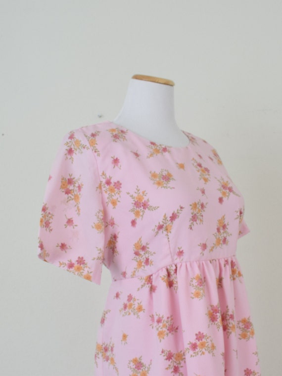 Vintage 70s Handmade Floral Polyester Dress - image 3