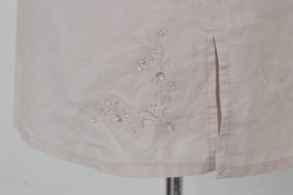 Vintage Linen/Cotton Embroidered Tunic Blouse - image 9