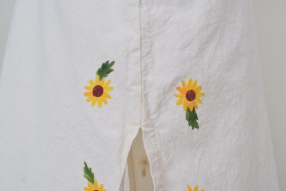 Vintage 80s Handmade Sunflower Muumuuress - image 6