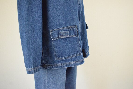 Vintage 80s Blue Denim Chore Jacket | size PL - image 7