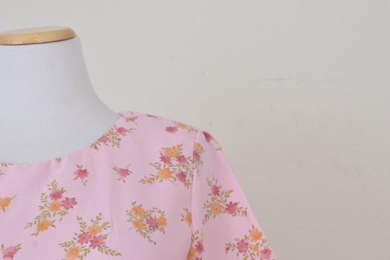 Vintage 70s Handmade Floral Polyester Dress - image 9