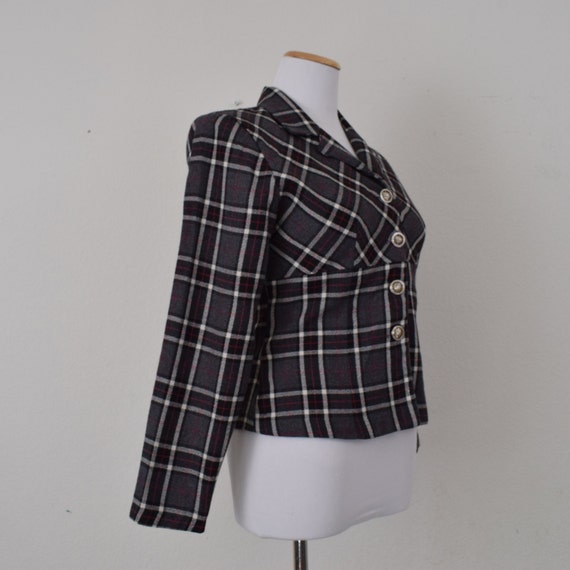 Vintage 90s Plaid Long Sleeves Button up Blouse - image 5