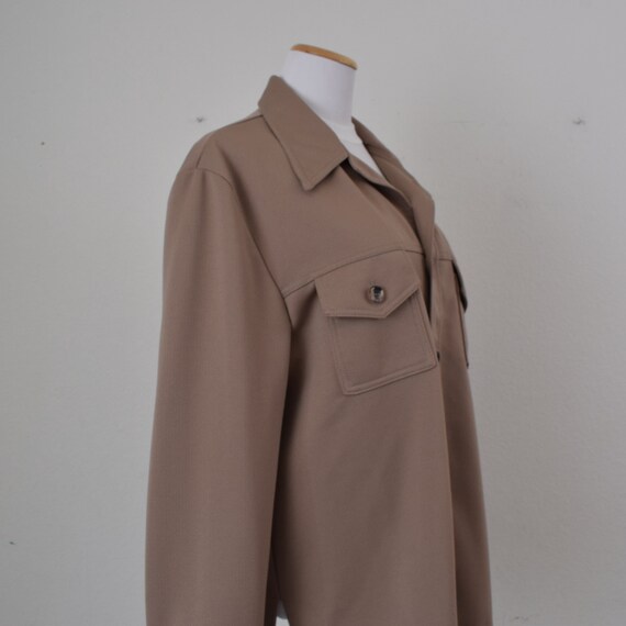 Vintage 70s Brown Polyester Disco Jacket size 46 - image 5