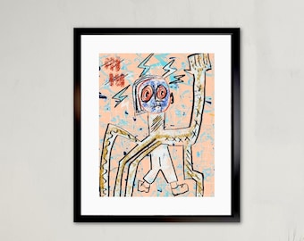 Abstract Graffiti Art Print: Basquiat Inspired Urban Wall Decor