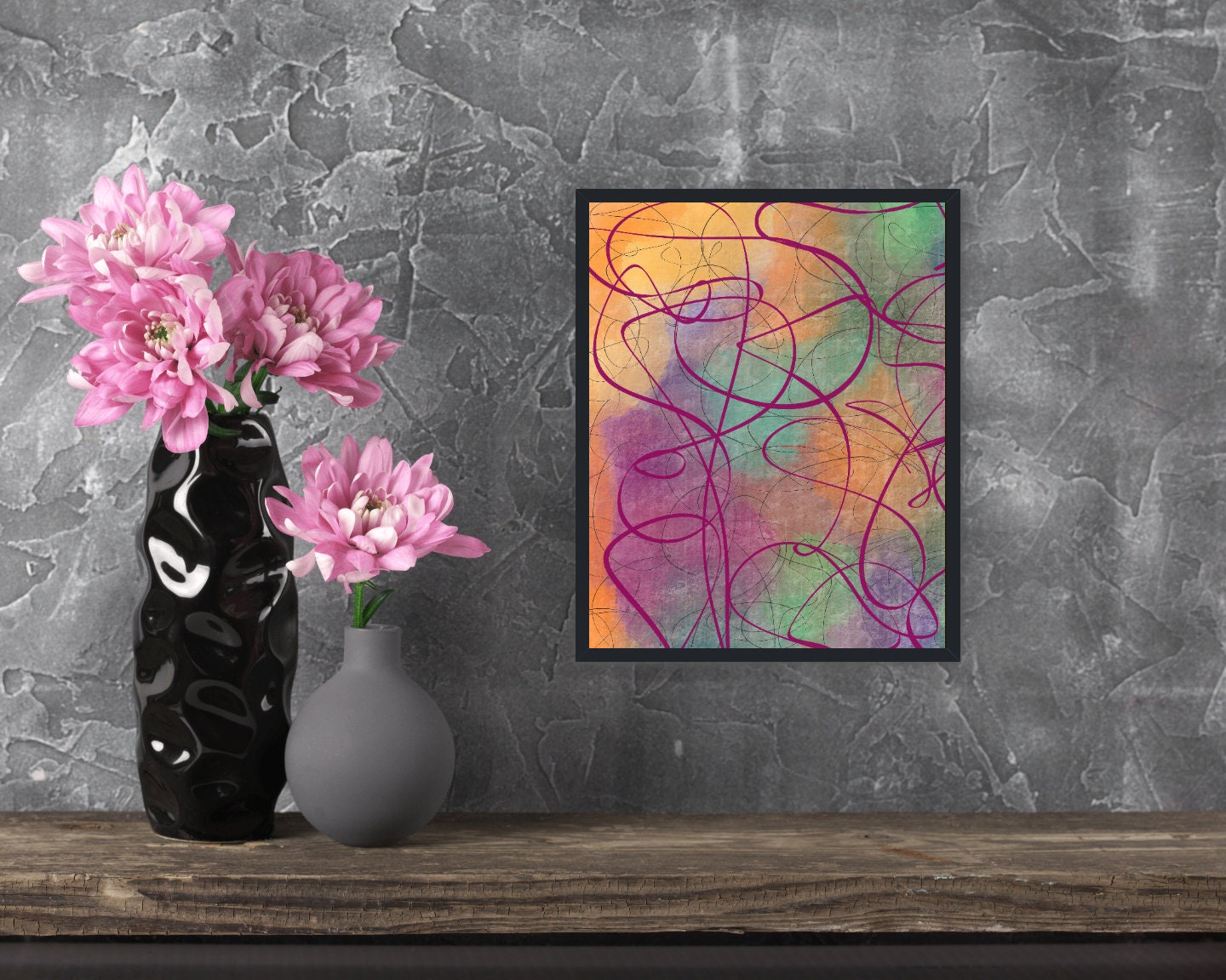 Abstract Wall Art Digital Download Funky Wall Art Printables Etsy