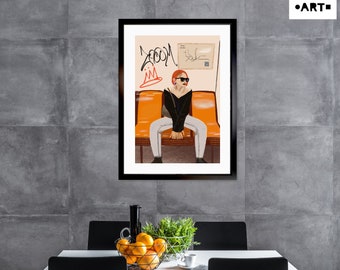 Funky Feminist Art Print: Turkish Woman, Istanbul Metro Art