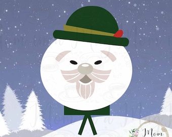 Sam El muñeco de nieve Rudolph reno de nariz roja svg png jpeg dxf pdf adorno navideño